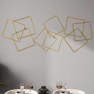 3 Pcs Interlocking Rings Wall Sculpture Gold Metal Home Wall Decor Abstract🦄